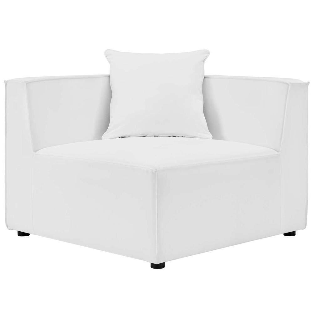 Saybrook Outdoor Patio Upholstered Loveseat and Ottoman Set - White EEI-4378-WHI. Picture 2