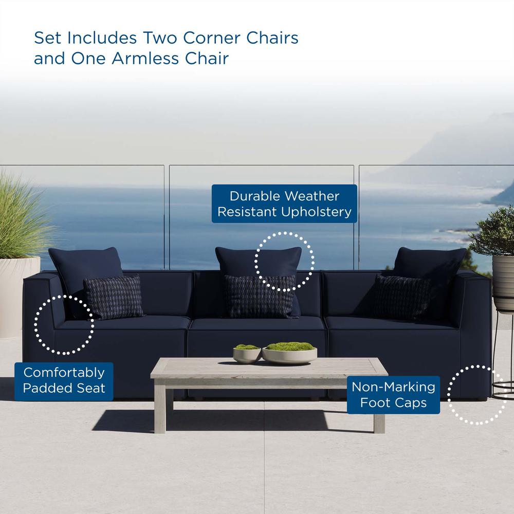 Saybrook Outdoor Patio Upholstered 3-Piece Sectional Sofa. Picture 9