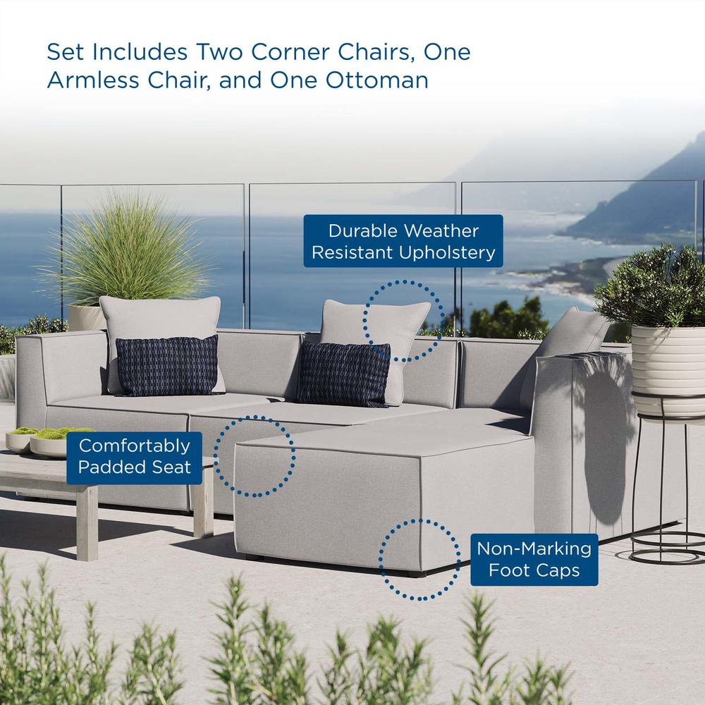 Saybrook Outdoor Patio Upholstered 4-Piece Sectional Sofa. Picture 11