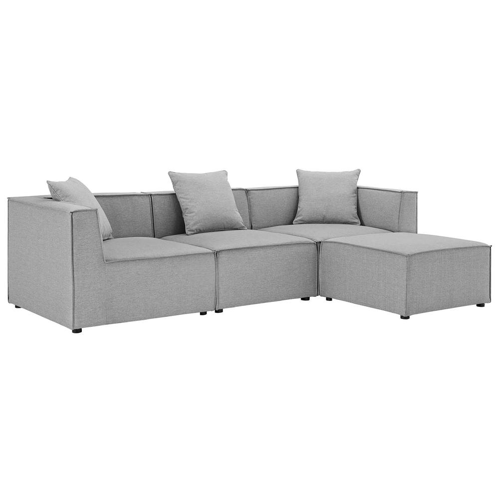 Saybrook Outdoor Patio Upholstered 4-Piece Sectional Sofa. Picture 1