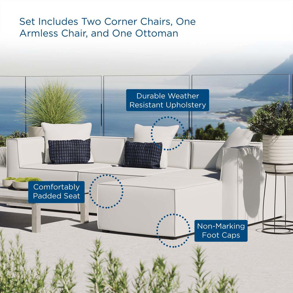 Saybrook Outdoor Patio Upholstered 4-Piece Sectional Sofa. Picture 10