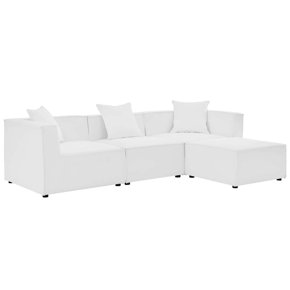 Saybrook Outdoor Patio Upholstered 4-Piece Sectional Sofa. Picture 1