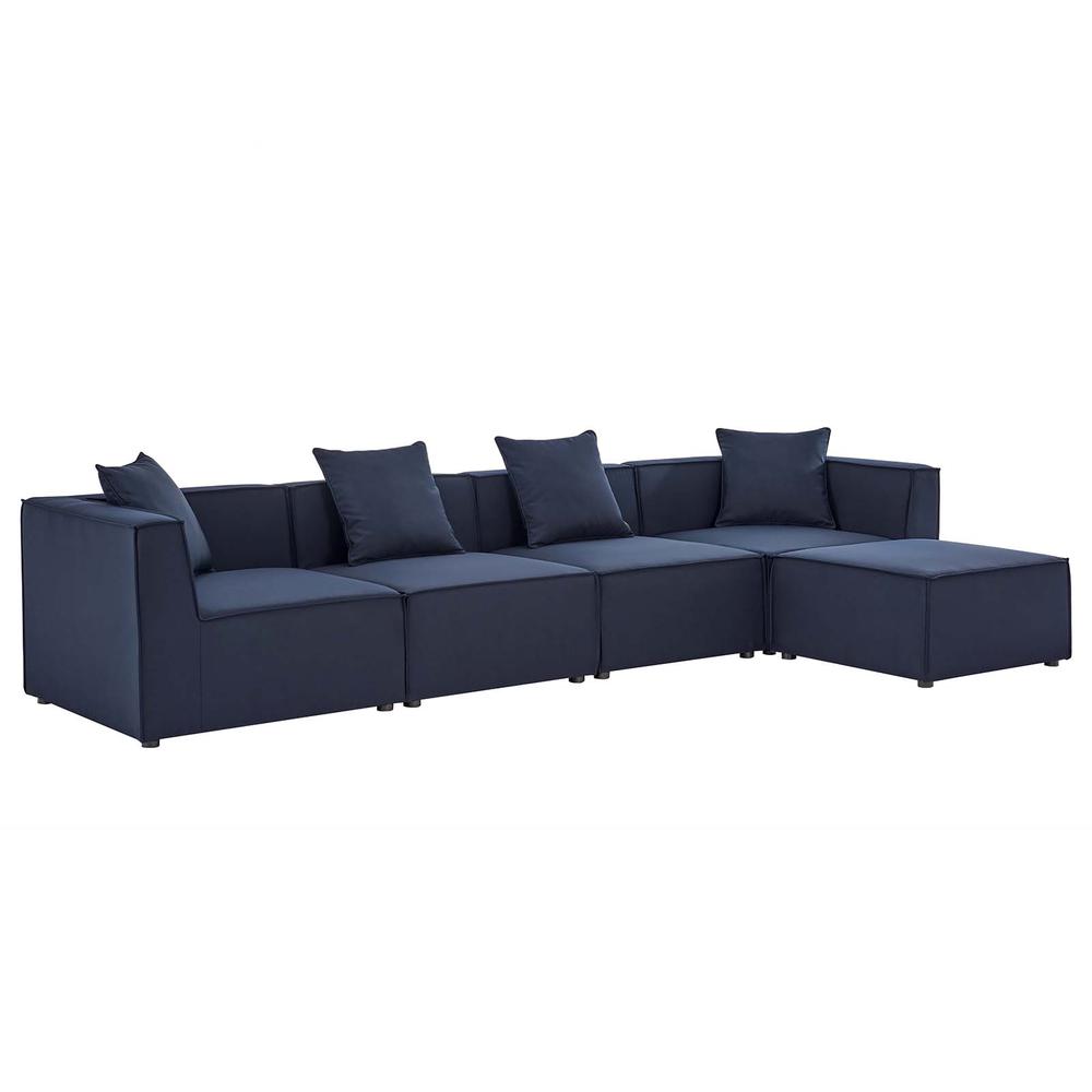 Saybrook Outdoor Patio Upholstered 5-Piece Sectional Sofa. Picture 1