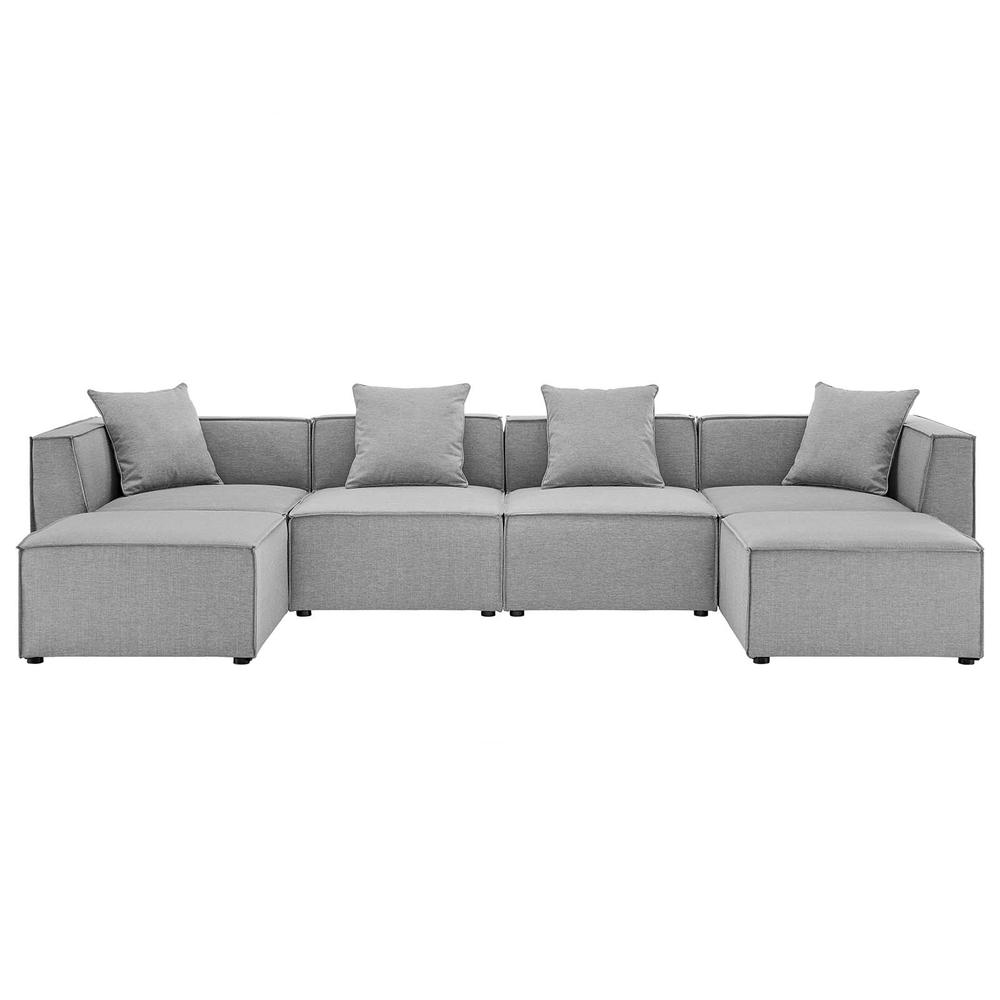 Saybrook Outdoor Patio Upholstered 6-Piece Sectional Sofa. Picture 1