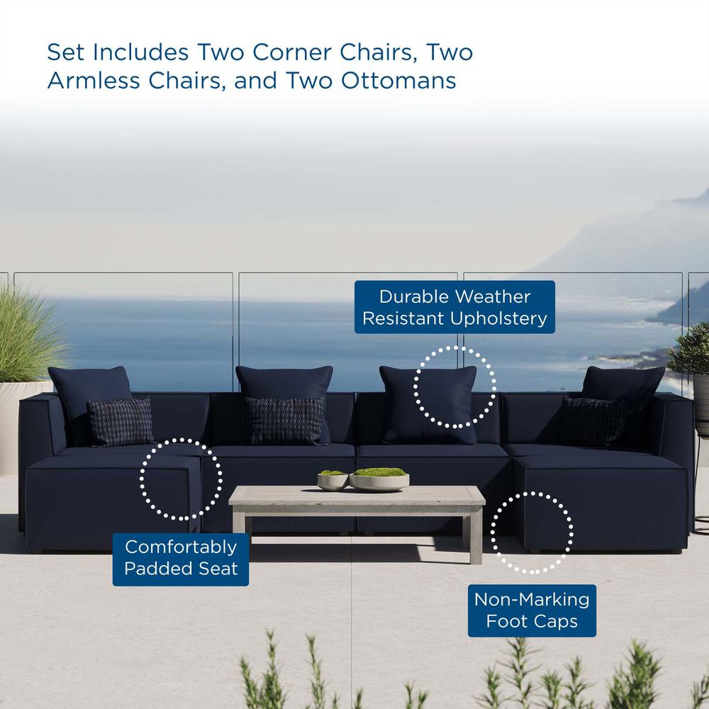 Saybrook Outdoor Patio Upholstered 6-Piece Sectional Sofa. Picture 10