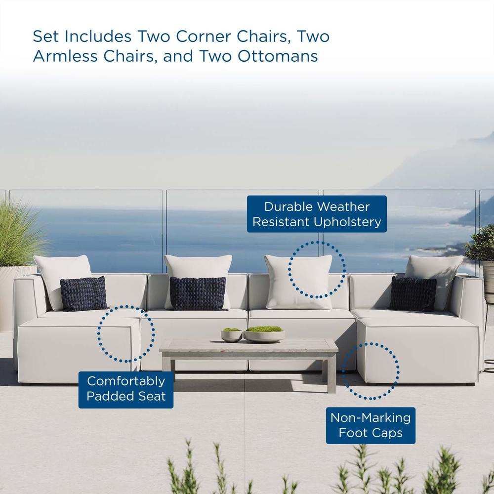Saybrook Outdoor Patio Upholstered 6-Piece Sectional Sofa. Picture 10
