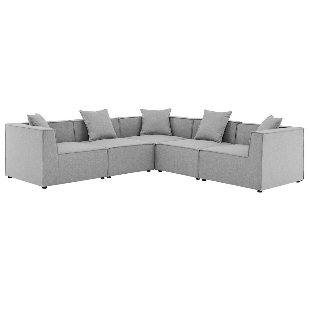 Saybrook Outdoor Patio Upholstered 5-Piece Sectional Sofa. Picture 1