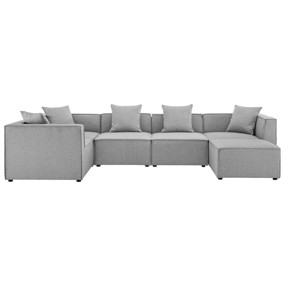 Saybrook Outdoor Patio Upholstered 6-Piece Sectional Sofa. Picture 1