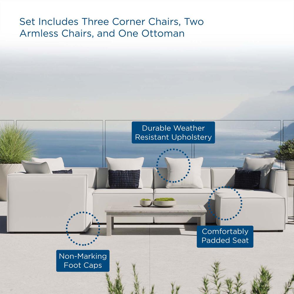 Saybrook Outdoor Patio Upholstered 6-Piece Sectional Sofa. Picture 11