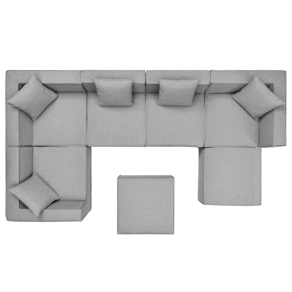 Saybrook Outdoor Patio Upholstered 7-Piece Sectional Sofa. Picture 2