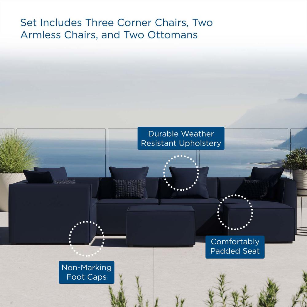 Saybrook Outdoor Patio Upholstered 7-Piece Sectional Sofa. Picture 11