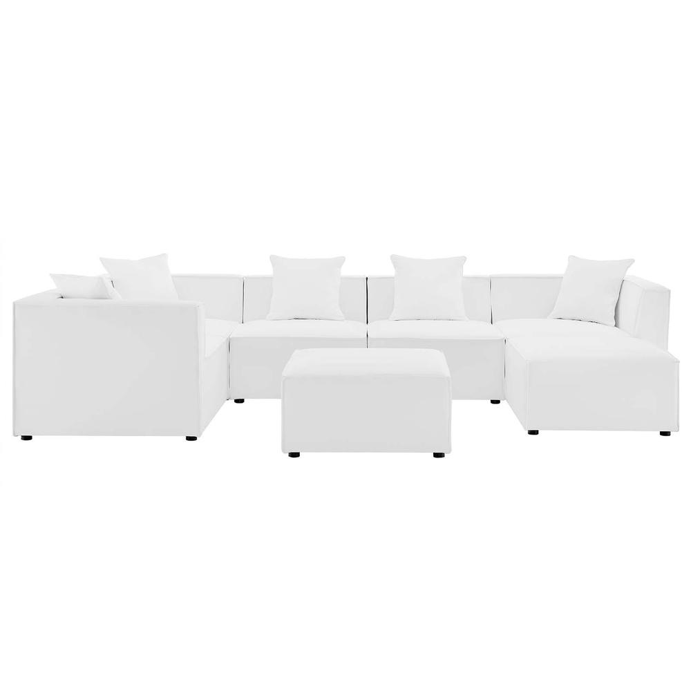 Saybrook Outdoor Patio Upholstered 7-Piece Sectional Sofa. Picture 1