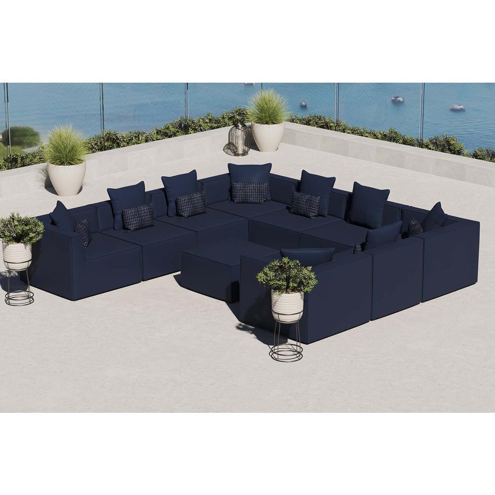 Saybrook Outdoor Patio Upholstered 10-Piece Sectional Sofa. Picture 11