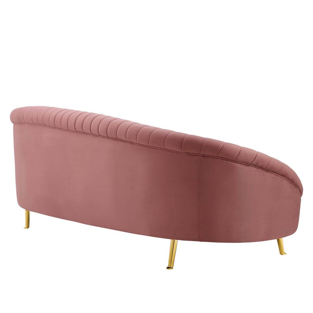 Camber Channel Tufted Performance Velvet Sofa - Dusty Rose EEI-4405-DUS. Picture 3