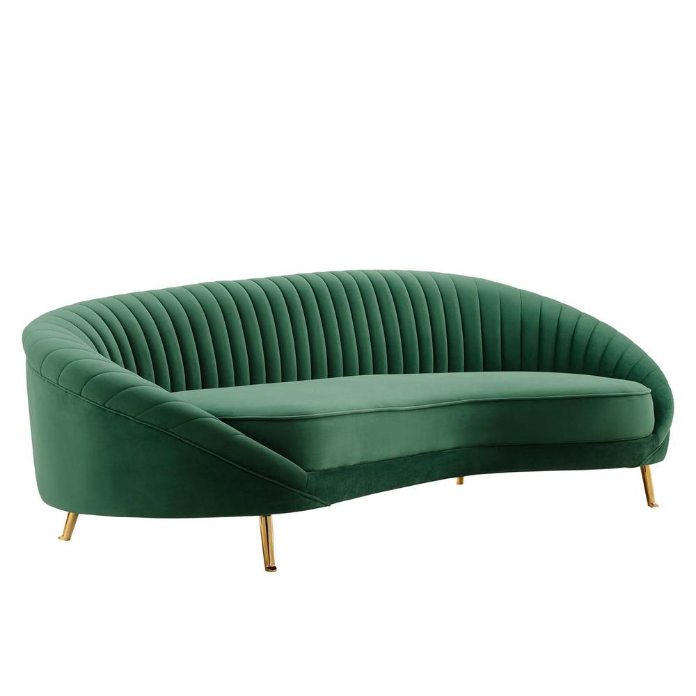 Camber Channel Tufted Performance Velvet Sofa - Emerald EEI-4405-EME. The main picture.