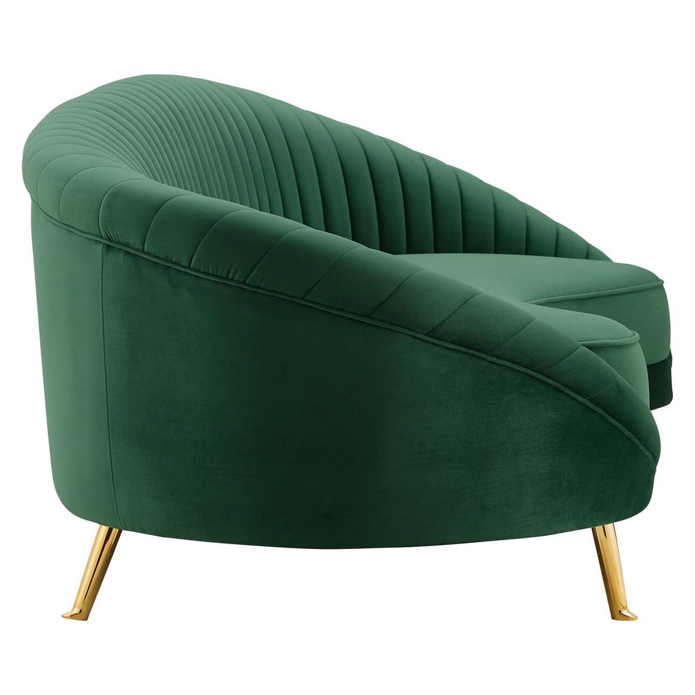 Camber Channel Tufted Performance Velvet Sofa - Emerald EEI-4405-EME. Picture 2