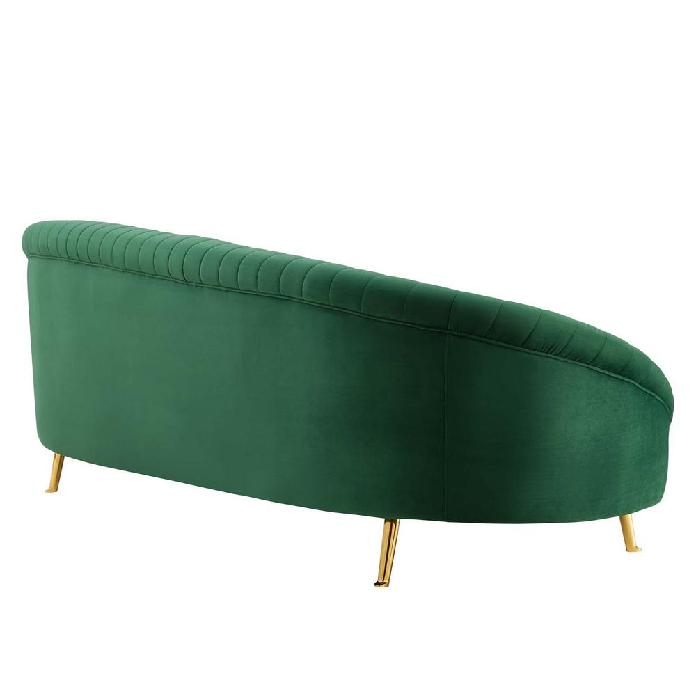 Camber Channel Tufted Performance Velvet Sofa - Emerald EEI-4405-EME. Picture 3