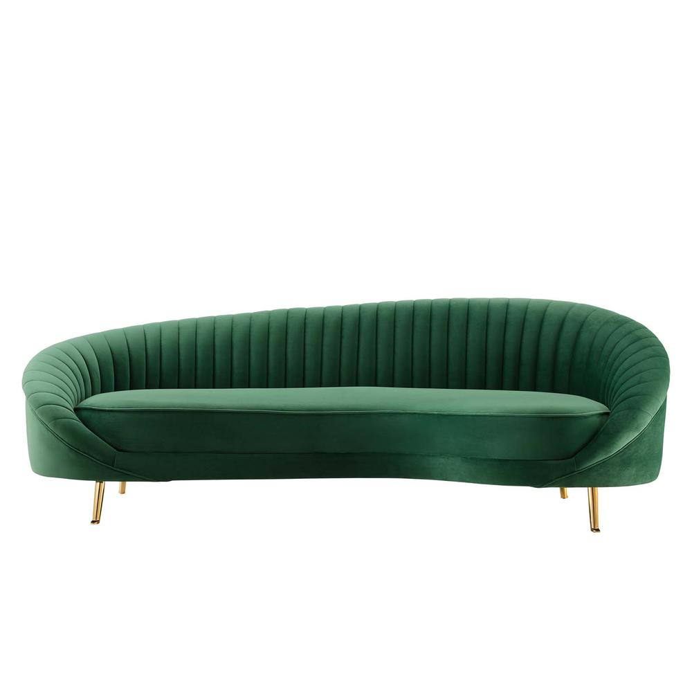 Camber Channel Tufted Performance Velvet Sofa - Emerald EEI-4405-EME. Picture 4