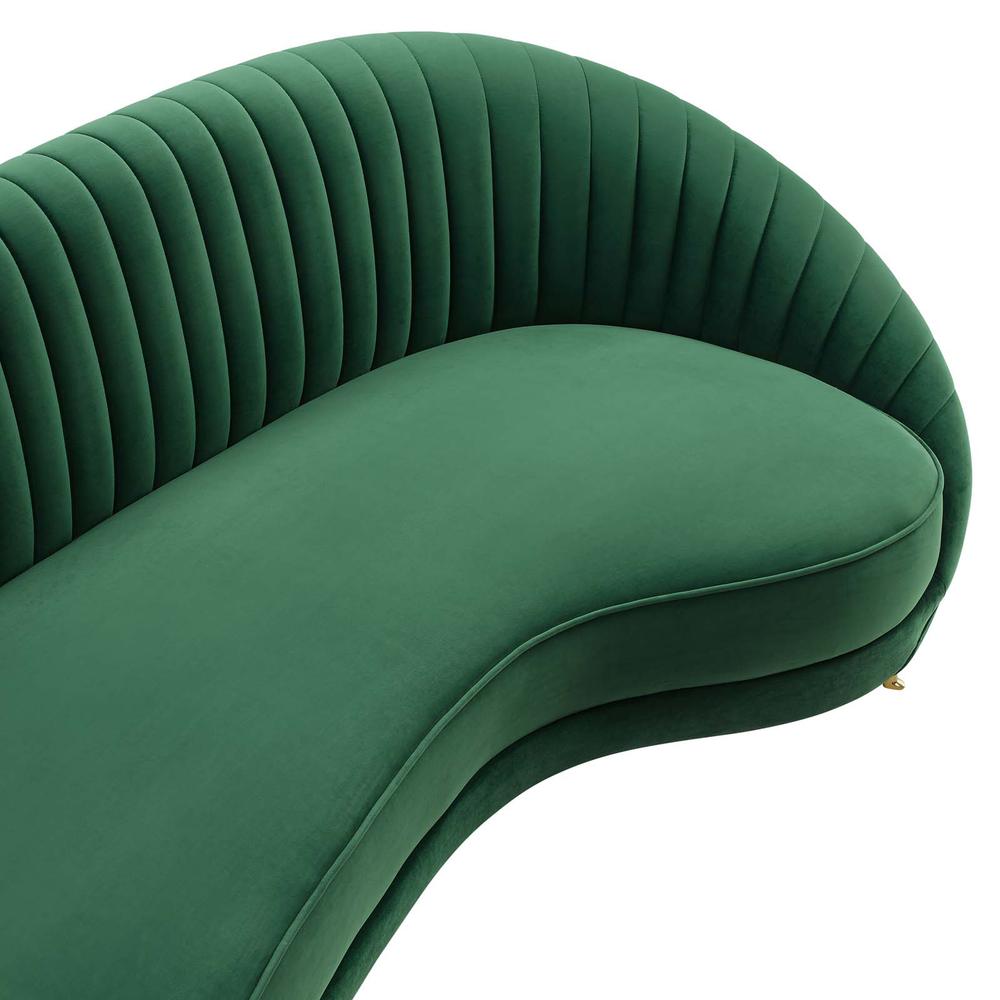 Camber Channel Tufted Performance Velvet Sofa - Emerald EEI-4405-EME. Picture 5