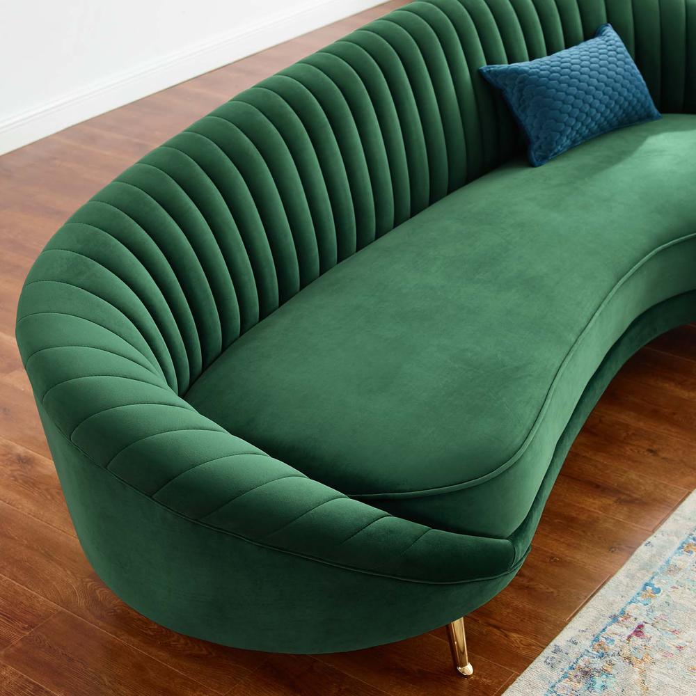 Camber Channel Tufted Performance Velvet Sofa - Emerald EEI-4405-EME. Picture 6