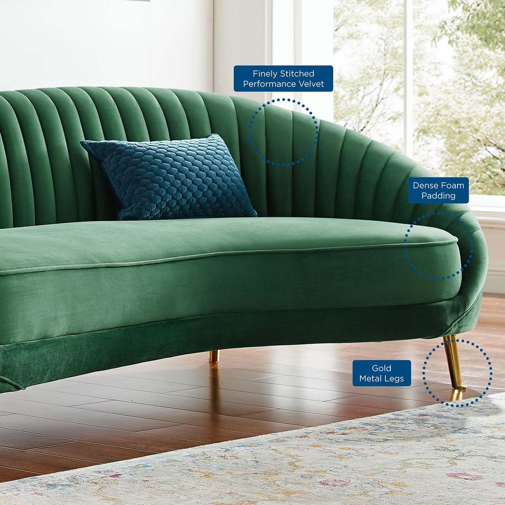 Camber Channel Tufted Performance Velvet Sofa - Emerald EEI-4405-EME. Picture 7