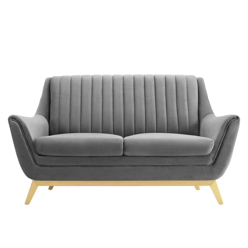 Winsome Channel Tufted Performance Velvet Loveseat. Picture 4