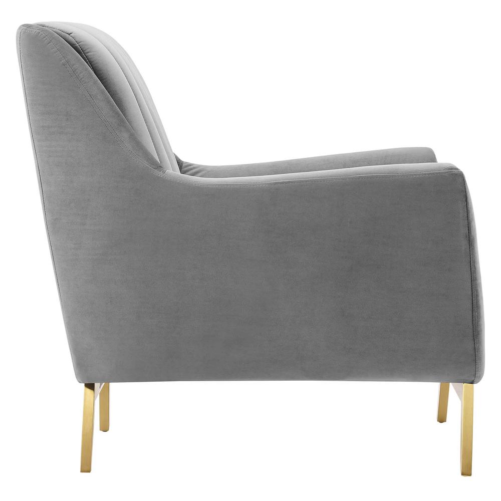 Winsome Channel Tufted Performance Velvet Armchair - Gray EEI-4409-GRY. Picture 2
