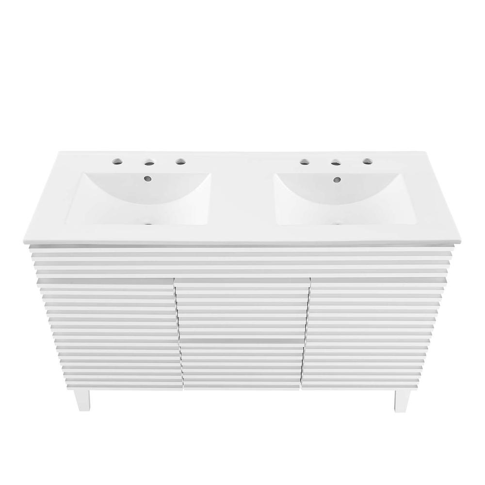 Render 48" Double Sink Bathroom Vanity. Picture 6