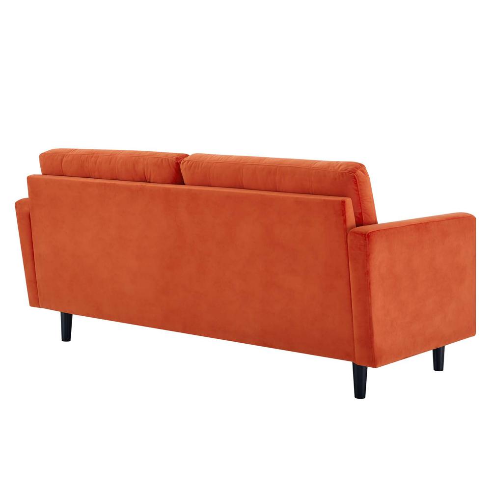 Exalt Tufted Performance Velvet Sofa - Orange EEI-4444-ORA. Picture 3