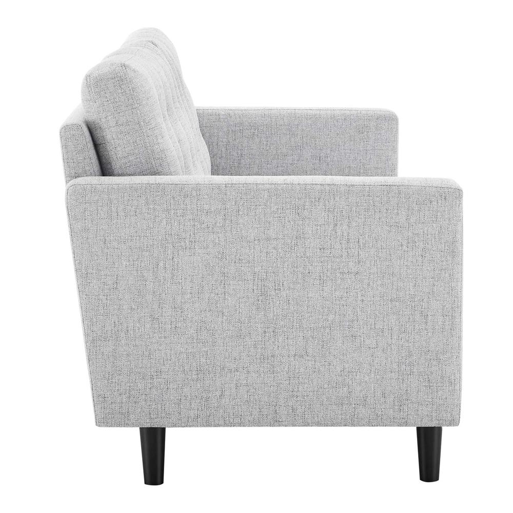 Exalt Tufted Fabric Sofa - Light Gray EEI-4445-LGR. Picture 2