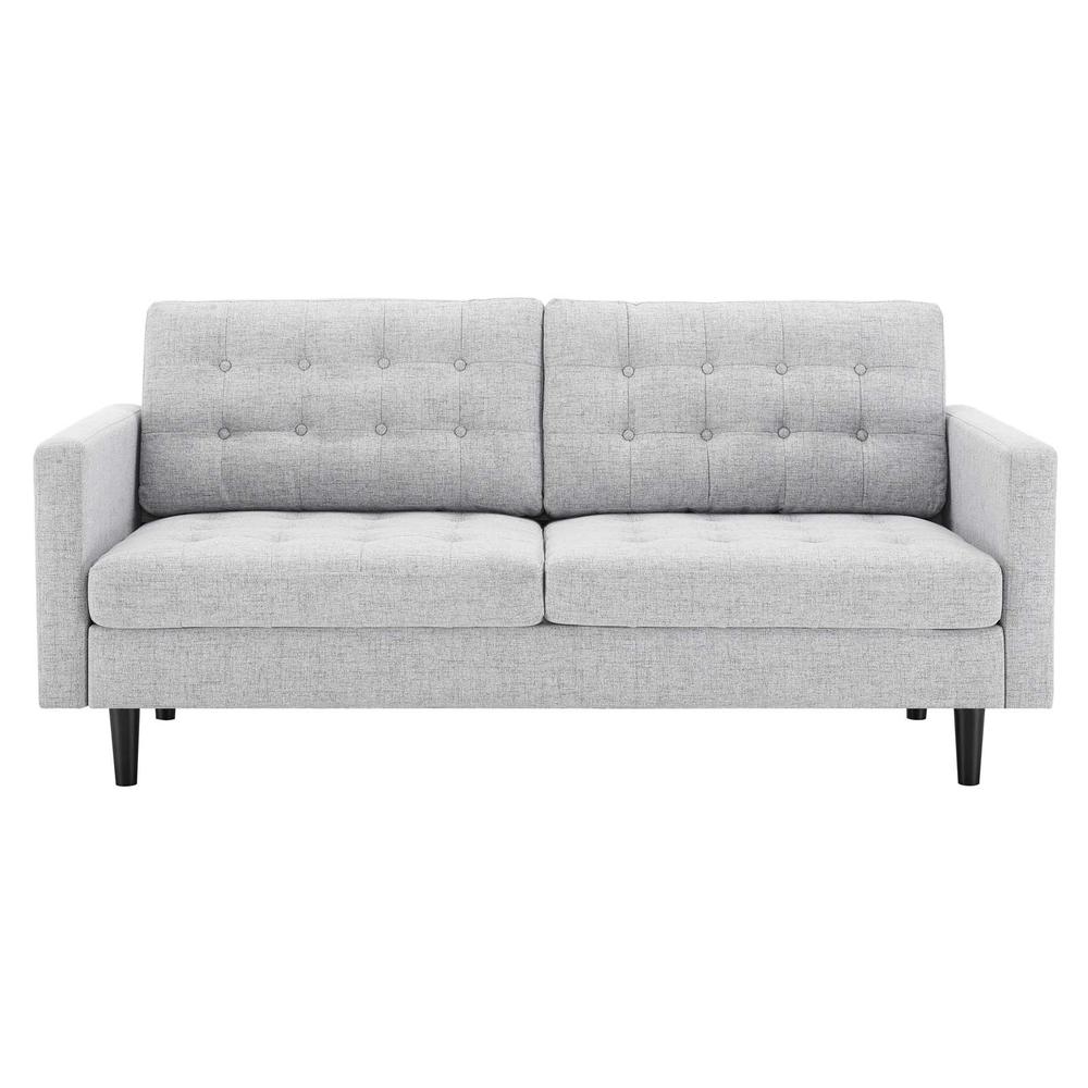 Exalt Tufted Fabric Sofa - Light Gray EEI-4445-LGR. Picture 4