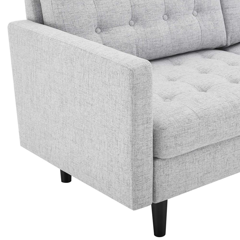 Exalt Tufted Fabric Sofa - Light Gray EEI-4445-LGR. Picture 5