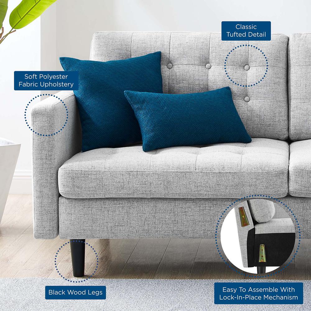 Exalt Tufted Fabric Sofa - Light Gray EEI-4445-LGR. Picture 7