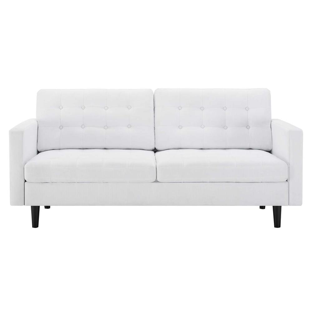 Exalt Tufted Fabric Sofa - White EEI-4445-WHI. Picture 4