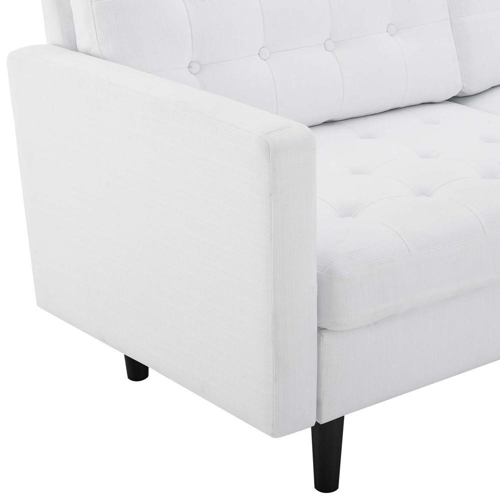Exalt Tufted Fabric Sofa - White EEI-4445-WHI. Picture 5