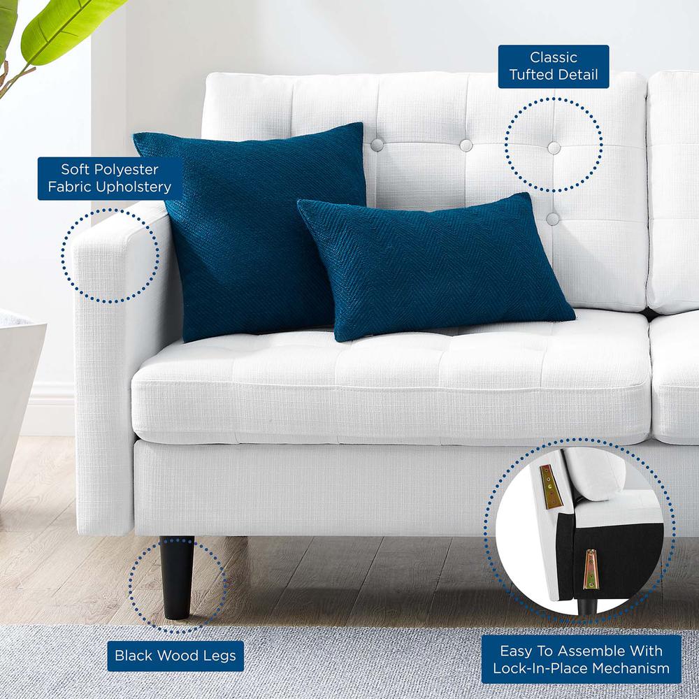 Exalt Tufted Fabric Sofa - White EEI-4445-WHI. Picture 7