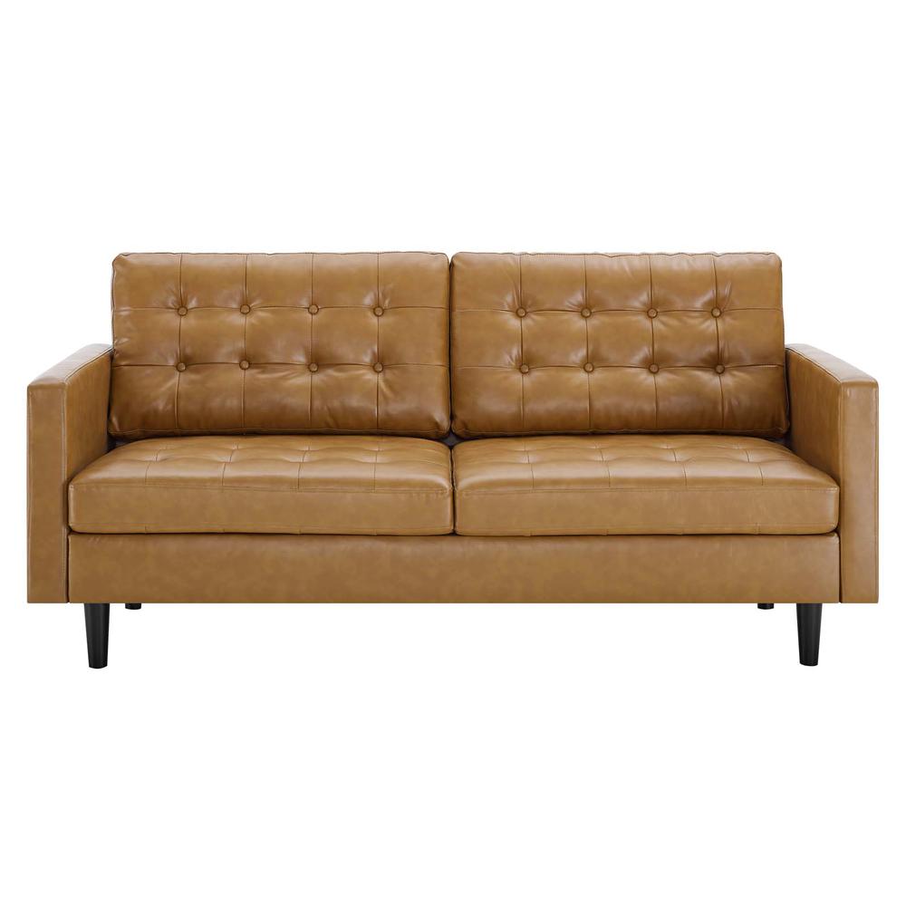 Exalt Tufted Vegan Leather Sofa. Picture 4