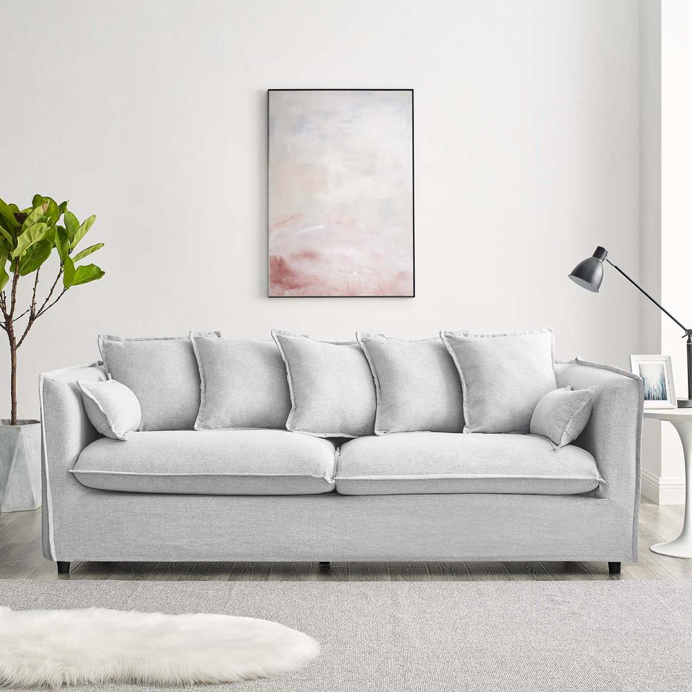 Avalon Slipcover Fabric Sofa - Light Gray EEI-4449-LGR. Picture 10