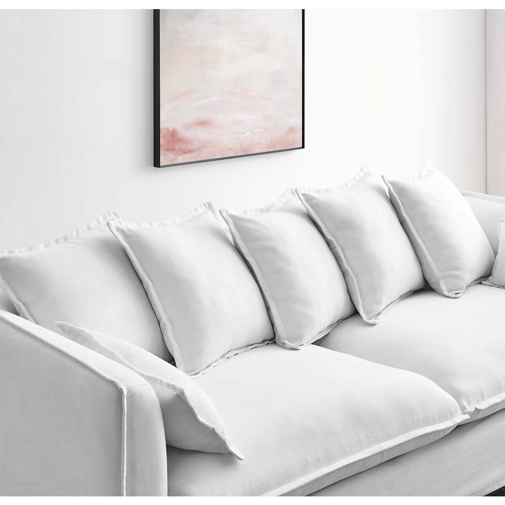 Avalon Slipcover Fabric Sofa - White EEI-4449-WHI. Picture 10