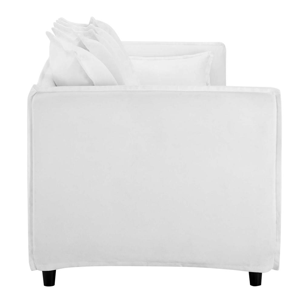 Avalon Slipcover Fabric Sofa - White EEI-4449-WHI. Picture 2