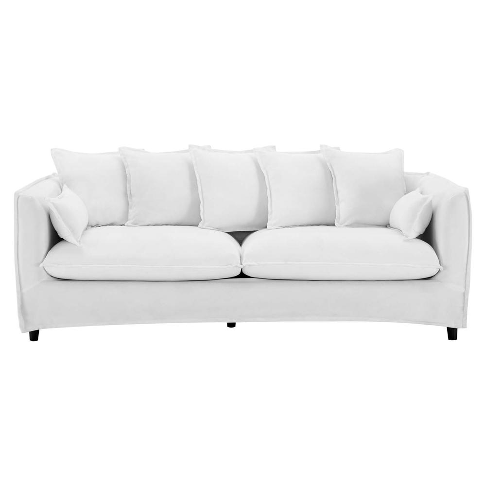 Avalon Slipcover Fabric Sofa - White EEI-4449-WHI. Picture 4