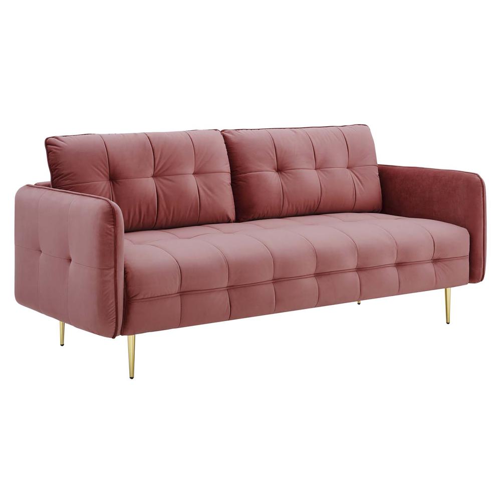 Cameron Tufted Performance Velvet Sofa - Dusty Rose EEI-4450-DUS. The main picture.
