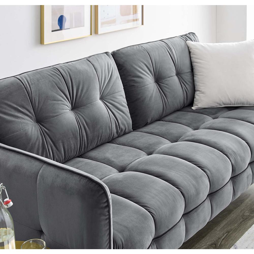 Cameron Tufted Performance Velvet Sofa - Gray EEI-4450-GRY. Picture 9