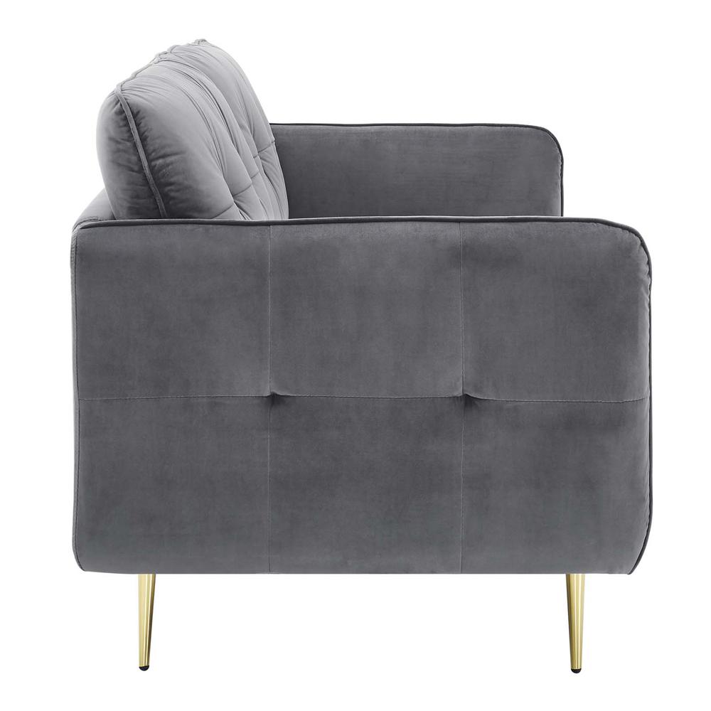 Cameron Tufted Performance Velvet Sofa - Gray EEI-4450-GRY. Picture 2