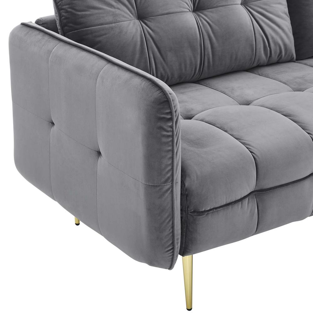 Cameron Tufted Performance Velvet Sofa - Gray EEI-4450-GRY. Picture 5