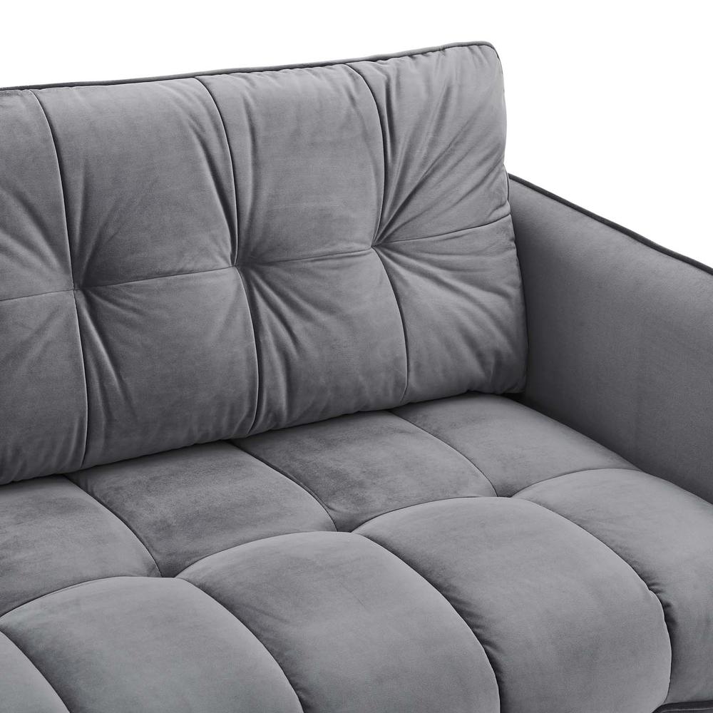Cameron Tufted Performance Velvet Sofa - Gray EEI-4450-GRY. Picture 6