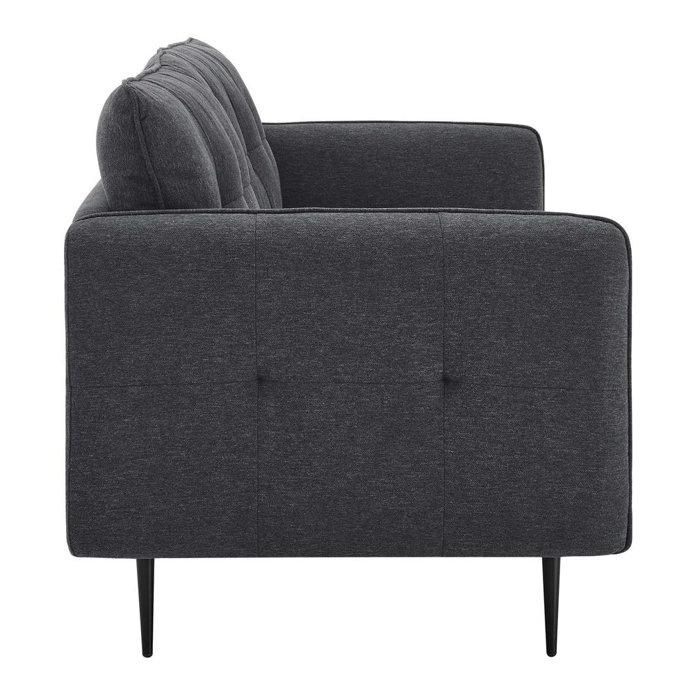 Cameron Tufted Fabric Sofa - Charcoal EEI-4451-CHA. Picture 2