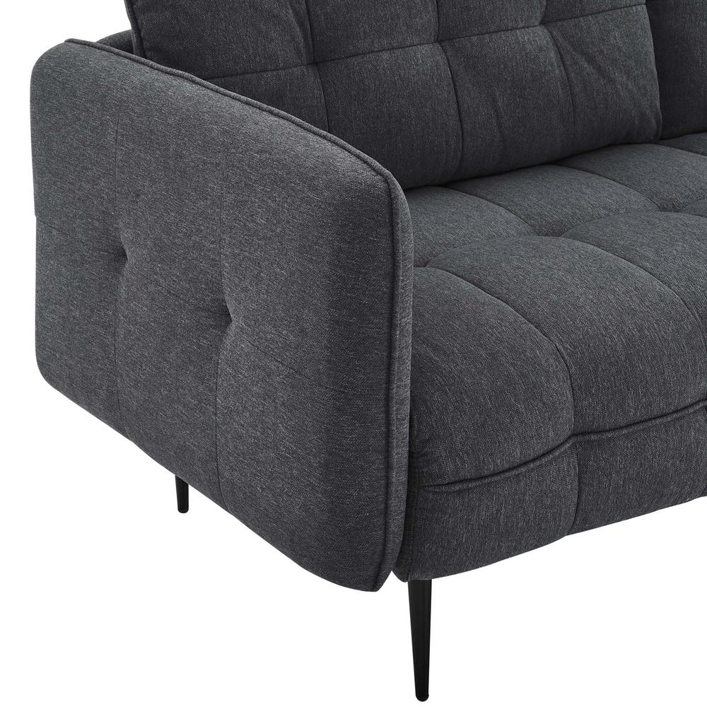 Cameron Tufted Fabric Sofa - Charcoal EEI-4451-CHA. Picture 5