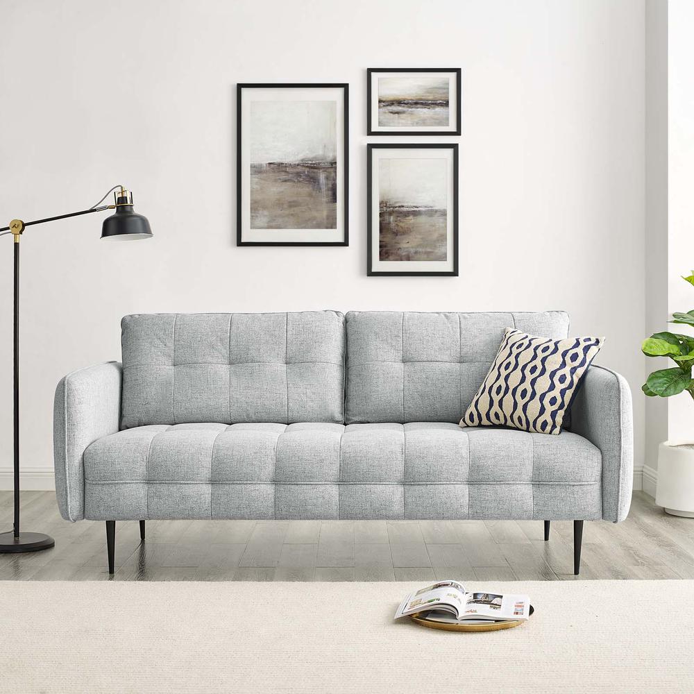 Cameron Tufted Fabric Sofa - Light Gray EEI-4451-LGR. Picture 10