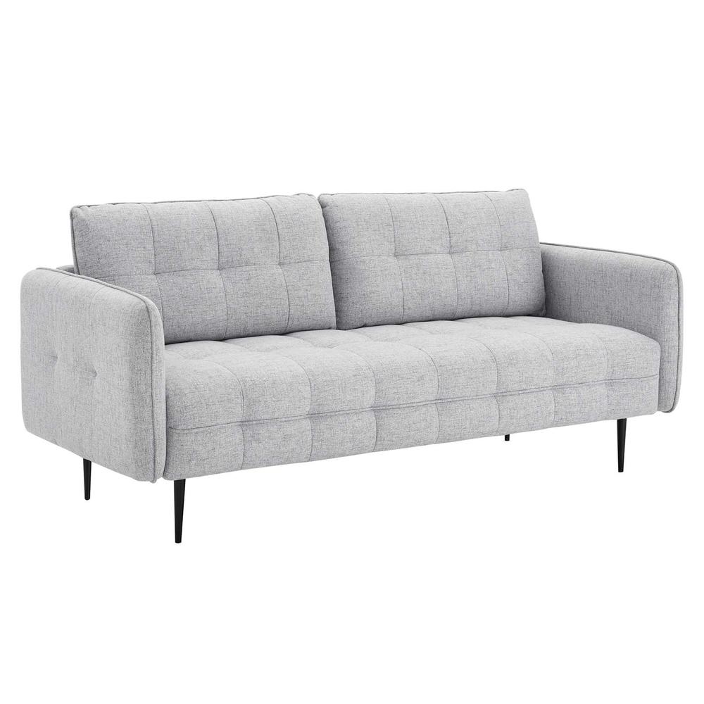 Cameron Tufted Fabric Sofa - Light Gray EEI-4451-LGR. Picture 1
